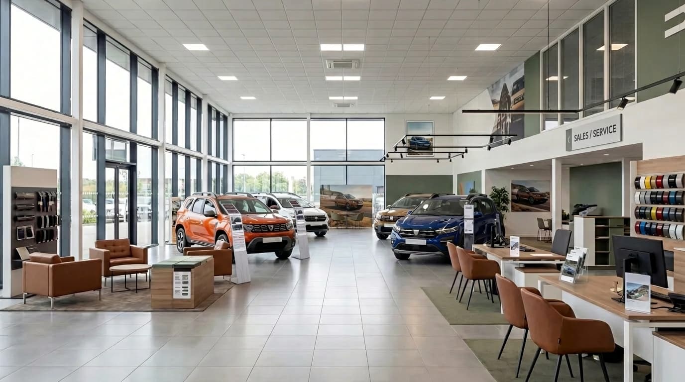Test Sürüşünden Önce Başlayan Marka Deneyimi: Otomotiv Showroom'u için Kurumsal Kimlik Entegrasyonu ve Teşhir Sistemleri