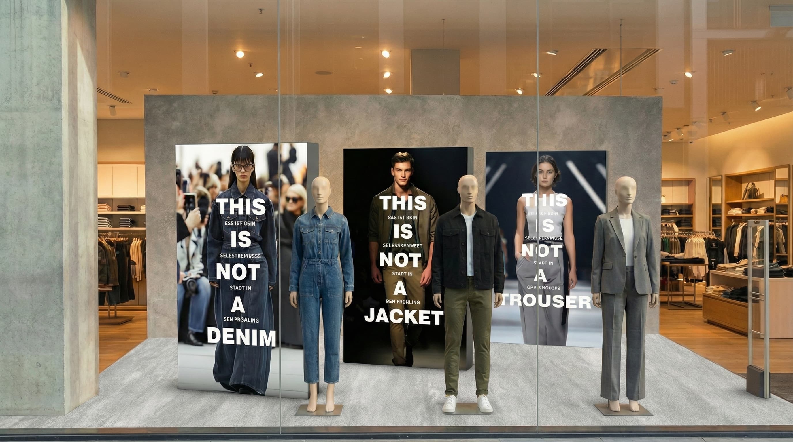 Denim'i Yeniden Tanımlayan Vitrin: Moda Perakendesi için Kavramsal Vitrin ve Mağaza İçi Kampanya Tasarımı